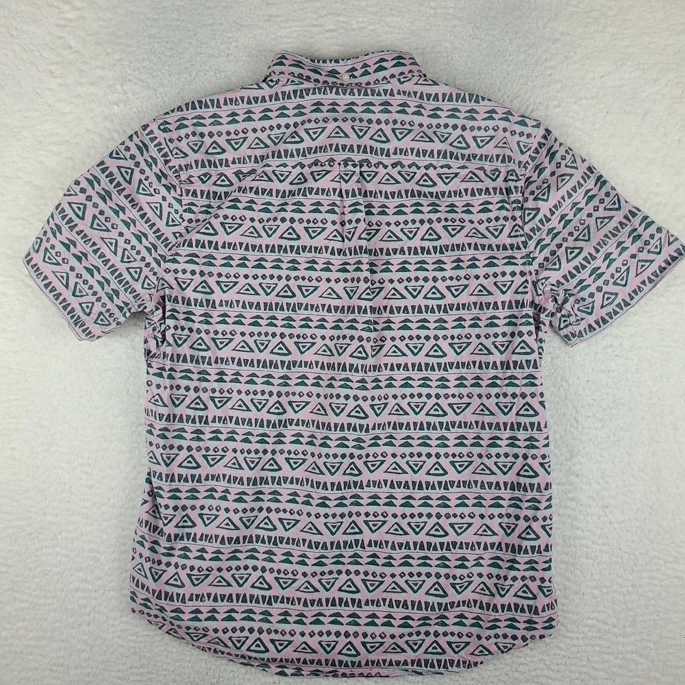 Chubbies Polo Shirt Mens Large‎ Blue Purple Hawaiian Aztec Aloha Short Sleeve
